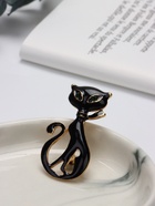 Брошь «Кошка» мур-мур, цвет чёрный в золоте - Фото 4