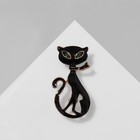 Брошь "Кошка" мур-мур, цвет чёрный в золоте - фото 9916523