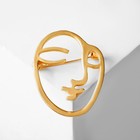 Брошь "Лица" образ контур, цвет матовое золото - фото 25671667