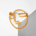 Брошь "Лица" образ контур, цвет матовое золото - фото 25671668