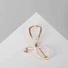 Брошь «Стетоскоп», цвет белый в золоте - Фото 1