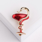 Брошь «Змея в геральдике» знак медицины, цвет красный в золоте - фото 18389434