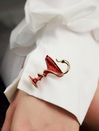 Брошь «Змея в геральдике» знак медицины, цвет красный в золоте - Фото 6