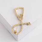 Брошь «Стетоскоп», цвет чёрный в золоте - Фото 2