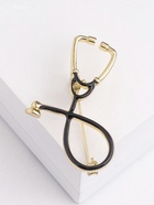 Брошь «Стетоскоп», цвет чёрный в золоте 4768387