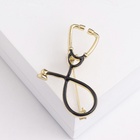 Брошь «Стетоскоп», цвет чёрный в золоте - Фото 3