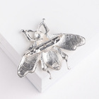 Брошь «Муха» из мятого металла, цвет серебро - Фото 2