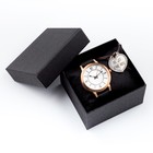 Подарочный набор унисекс "Карини" 2 в 1: наручные часы и браслет, d-3 см - Фото 1