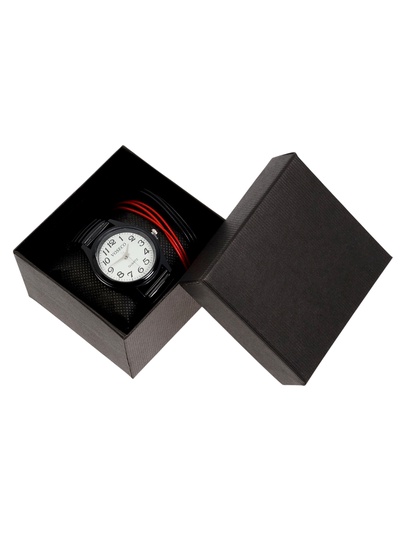 Женский подарочный набор «Совушки» 2 в 1: наручные кварцевые часы и браслет