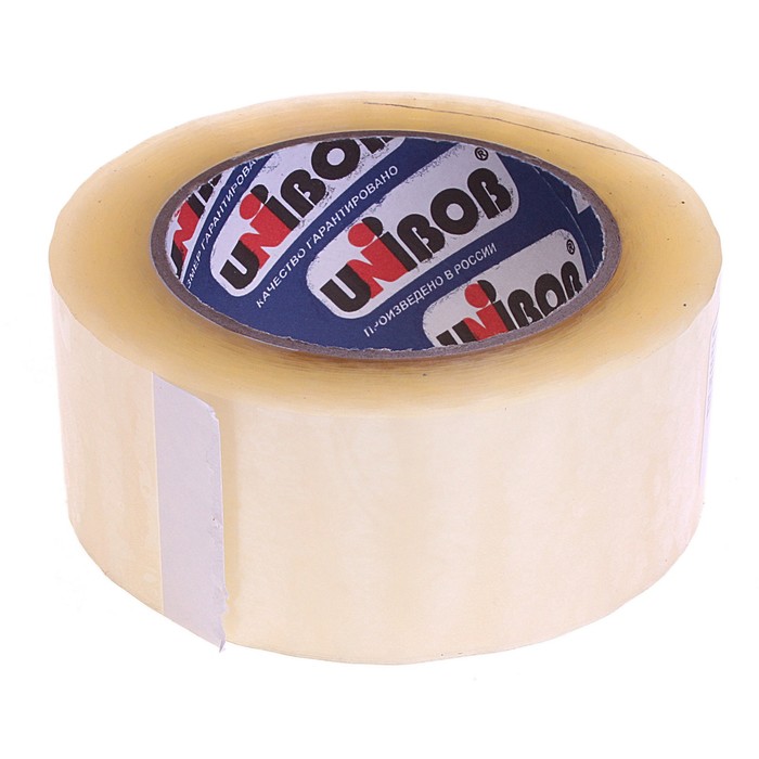 Клейкая лента UNIBOB с индивидуальным стикером 48 мм × 132 м 40 мкм, прозрачная - Фото 1