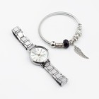 Женский подарочный набор "Каабон" 2 в 1: наручные часы и браслет, d-2 см, микс - фото 9775388