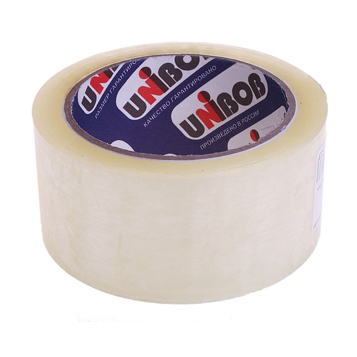 Клейкая лента UNIBOB 48 мм×66 м 45 мкм, прозрачная, индивидуальная упаковка - Фото 1