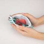 Косметичка на шнурке, с кошельком, цвет зелёный - фото 25462419