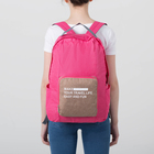 Рюкзак молодёжный, складной, отдел на молнии, наружный карман, 2 боковых кармана, цвет розовый - Фото 3