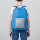 Рюкзак молодёжный, складной, отдел на молнии, наружный карман, 2 боковых кармана, цвет голубой - Фото 3