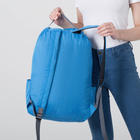 Рюкзак молодёжный, складной, отдел на молнии, наружный карман, 2 боковых кармана, цвет голубой - Фото 5