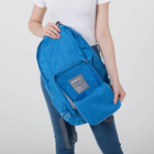 Рюкзак молодёжный, складной, отдел на молнии, наружный карман, 2 боковых кармана, цвет голубой - Фото 8