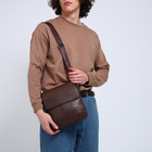 Сумка мужская, отдел на молнии, 2 наружных кармана, длинный ремень, цвет коричневый - фото 3330207