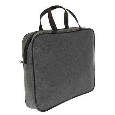 Папка с ручками текстильная А4, Офис - премиум «Графит», для бумаг, для офиса, 350×270×60 мм, ПДМ-111