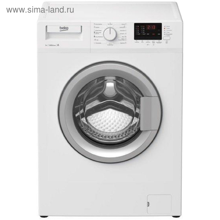 Стиральная машина BEKO WRS 55P2 BSW, класс А, 1000 об/мин, 5 кг, бело-серая - Фото 1