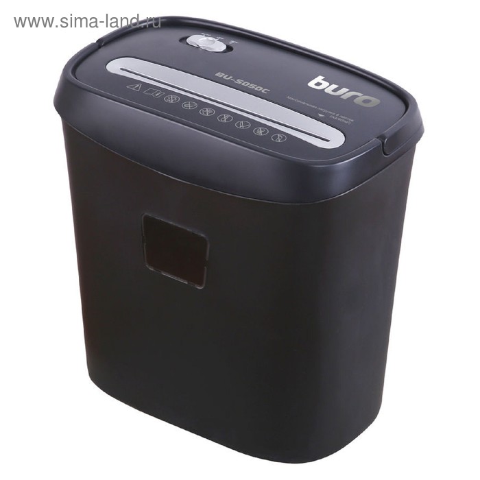 Шредер Buro Home BU-S050C (P-3), фрагменты 5×35 мм, 5 листов, уничтожает пластиковые карты, 13 л - Фото 1