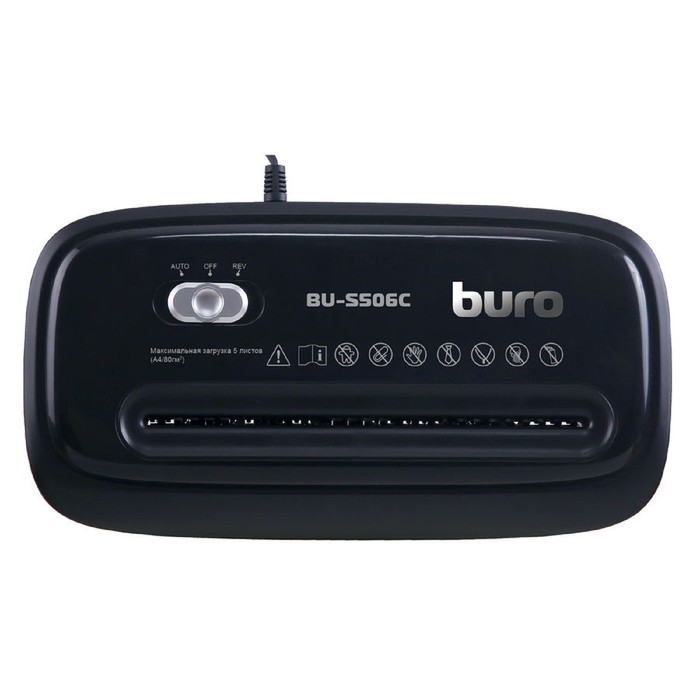 Шредер Buro Home BU-S506C (P-4), фрагменты 4x36 мм, 5 листов одновременно, пл.карты, 12 л - фото 1887932162