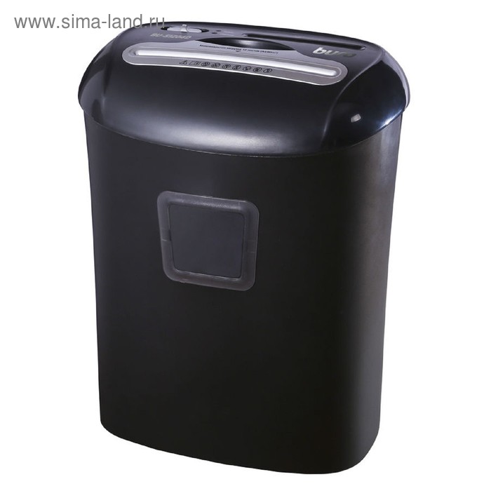 Шредер Buro Office BU-S1204D, P-4, фрагменты 5×38 мм, 12 листов, уничтожение бумаги, пластиковых карт и CD, корзина 21 л - Фото 1