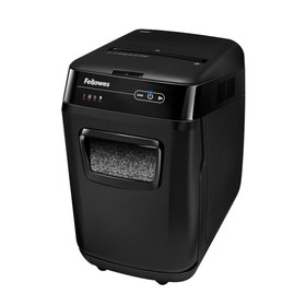 Шредер Fellowes AutoMax 200M (P-5), фрагменты 2x14 мм, 200 листов одн, скобы, пл.карты, 32 л