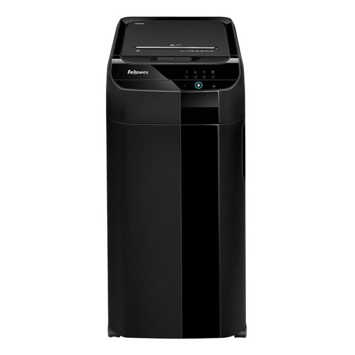 Шредер Fellowes AutoMax 350C (P-4), фрагменты 4x38мм, 350 листов одн, скобы,пл.карты,CD, 68л - фото 51315864