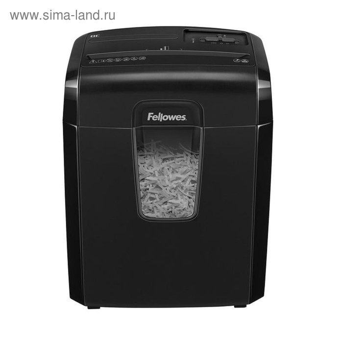 Шредер Fellowes PowerShred 8C (P-4),фрагменты 4x35мм,8 листов одн,скрепки,скобы,пл.карты,14л - Фото 1