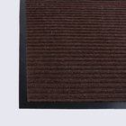 Коврик придверный влаговпитывающий, 2-х полосный иглопробивной, «Классик», 80×120 см, цвет коричневый - Фото 3