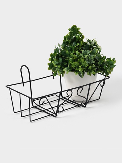 Подставка для цветов балконная Доляна «Ренессанс» 45.5×20×12 см, чёрная