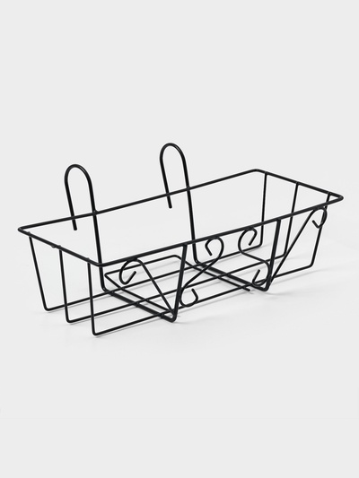 Подставка для цветов балконная Доляна «Ренессанс» 45.5×20×12 см, чёрная