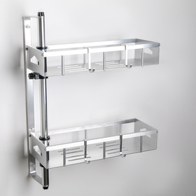 Полка поворотная 2-х ярусная, 33,3×12×44,3 см, алюминий