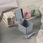 Набор банок для сыпучих продуктов на подставке, 4 шт с ложками, цвет МИКС - фото 52546161