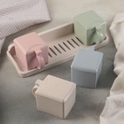 Набор банок для сыпучих продуктов на подставке, 4 шт с ложками, цвет МИКС - фото 52546162