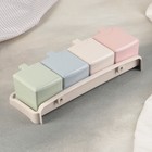 Набор банок для сыпучих продуктов на подставке, 4 шт с ложками, цвет МИКС - фото 52546163