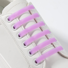 Набор шнурков для обуви, 6 шт, силиконовые, плоские, светящиеся в темноте, 13 мм, 9 см, цвет сиреневый - Фото 2
