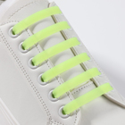 Набор шнурков для обуви, 6 шт, силиконовые, плоские, светящиеся в темноте, 13 мм, 9 см, цвет жёлтый - Фото 2
