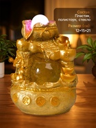 Фонтан настольный «Мешок с золотыми слитками», под золото, с подсветкой, 21×15×12 см - Фото 2