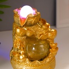 Фонтан настольный «Мешок с золотыми слитками», под золото, с подсветкой, 21×15×12 см - фото 5042885