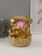 Фонтан настольный с подсветкой «Золотой карп с монетами», от сети, золото, 21×15×12 см - Фото 1