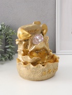 Фонтан настольный с подсветкой «Золотой карп с монетами», от сети, золото, 21×15×12 см - Фото 3