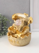 Фонтан настольный с подсветкой «Золотой карп с монетами», от сети, золото, 21×15×12 см - Фото 4