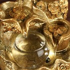 Фонтан настольный от сети, подсветка "Мешок с золотыми монетами" золото 21х15х12 см - фото 7240206