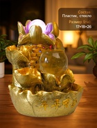 Фонтан настольный с подсветкой «Золотой карп и лотосы», от сети, золото, 26×18×17 см - Фото 2