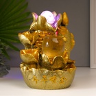 Фонтан настольный с подсветкой «Золотой карп и лотосы», от сети, золото, 26×18×17 см - Фото 4