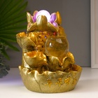 Фонтан настольный с подсветкой «Золотой карп и лотосы», от сети, золото, 26×18×17 см - Фото 5