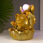 Фонтан настольный с подсветкой «Золотой карп и лотосы», от сети, золото, 26×18×17 см - Фото 7