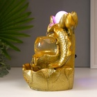 Фонтан настольный от сети, подсветка "Золотой карп и лотосы" золото 26х18х17 см - фото 809514417